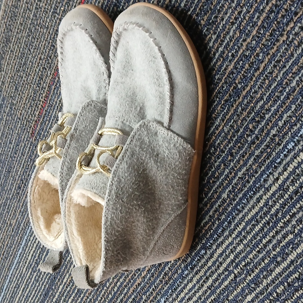Women's All Season Lands End Bootie Slippers Gray Heather Sz. 7 - Picture 4 of 9